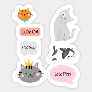 Cute cate nap Lets Play Stickers Sticker